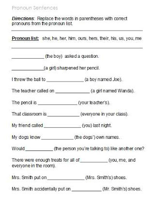 Pronoun Worksheets 6th Grade Free Printable Pronoun Worksheets