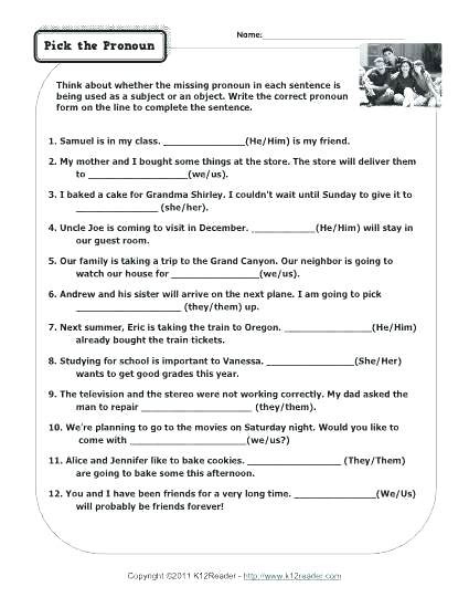 Pronoun Worksheets 6th Grade Pronoun Practice Worksheets for 6th Grade Possessive