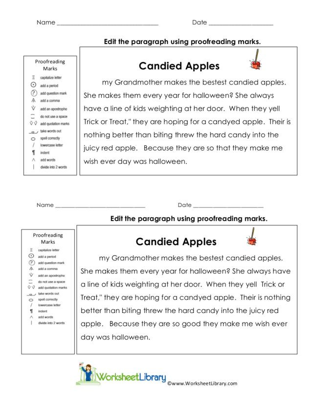 Proofreading Worksheets 3rd Grade Paragraph Editing Worksheet for 3rd 5th Grade