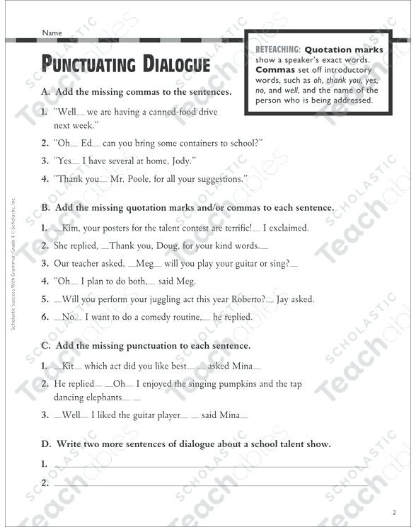 Quotation Worksheets 4th Grade 4th Grade Dialogue Worksheets – Keepyourheadup