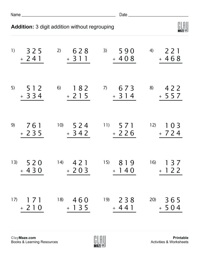 Regrouping Subtraction Worksheets 3rd Grade Addition Worksheets for Grade 3 associative 2 Digit Addition
