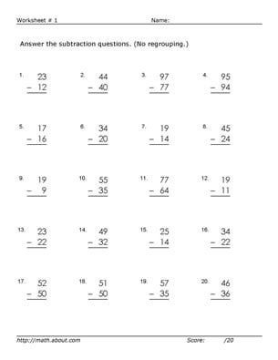 Regrouping Subtraction Worksheets 3rd Grade Worksheets to Practice Two Digit Subtraction without