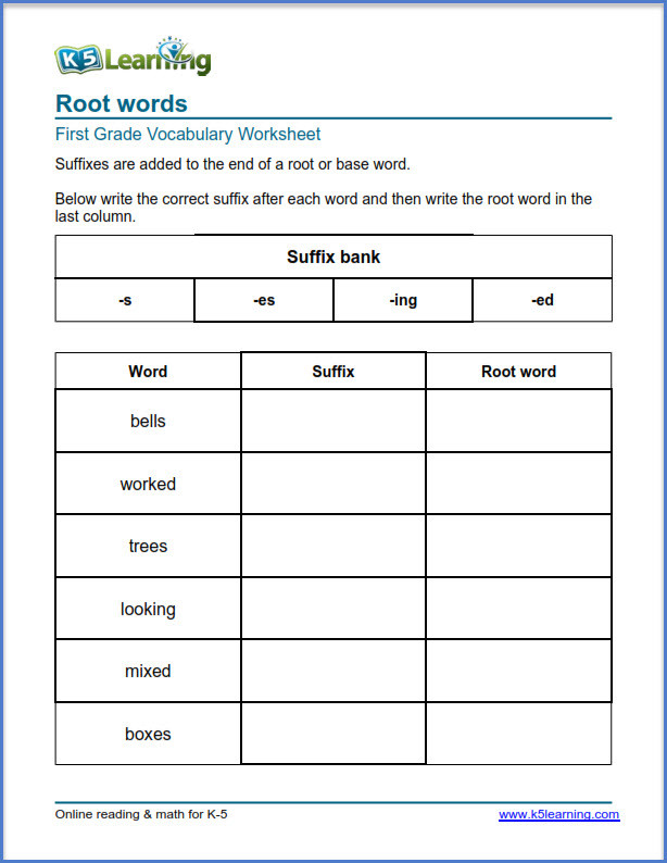 Root Word Worksheets 3rd Grade First Grade Vocabulary Worksheets – Printable and organized