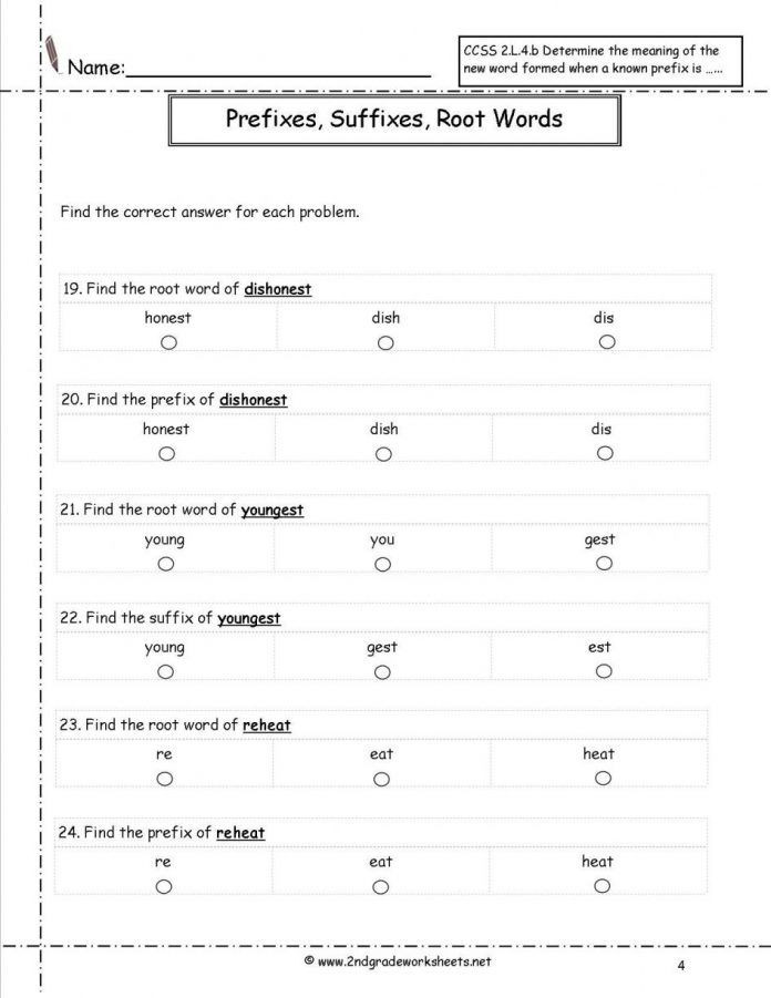 Root Words Worksheet 2nd Grade Prefix and Suffix Worksheets Prefix Suffix Worksheets 7