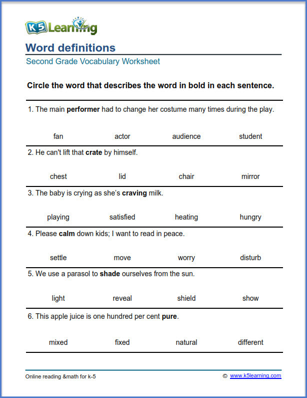 Saxon Math Second Grade Worksheets 2nd Grade Vocabulary Worksheets Printable and organized by