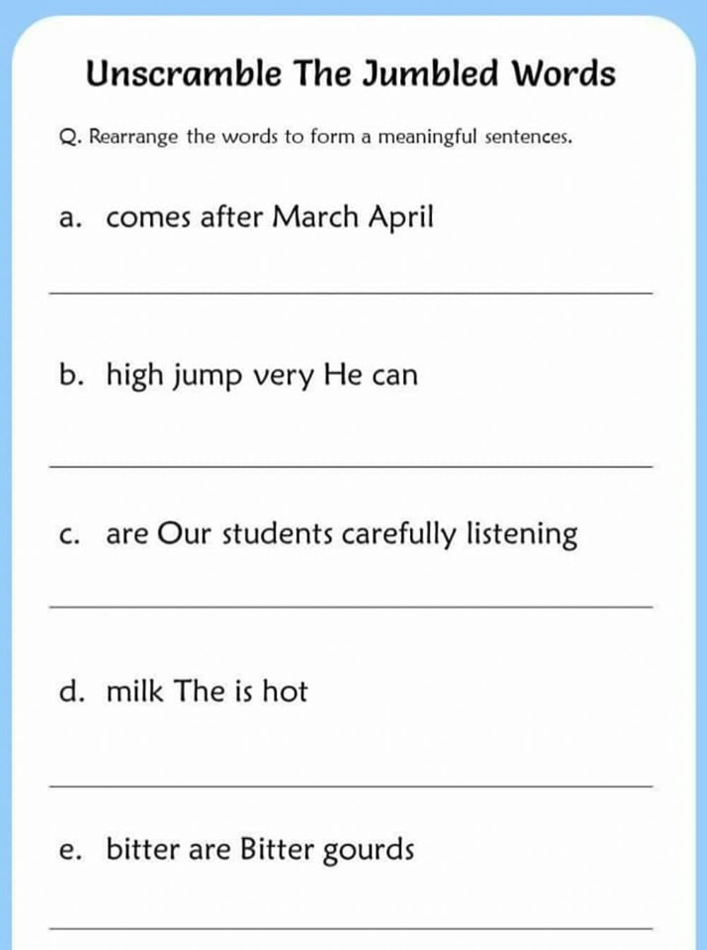 Scrambled Sentences Worksheets 2nd Grade Sentence Scramble Interactive Worksheet