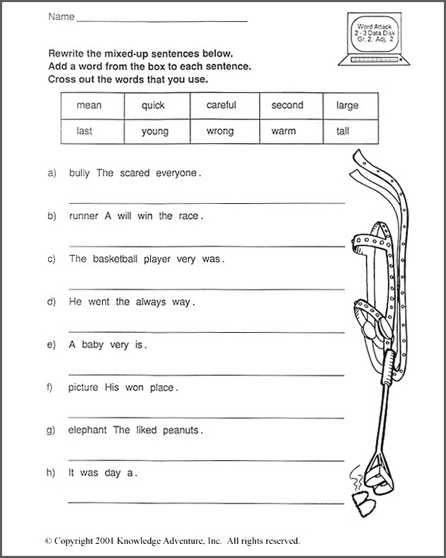 Scrambled Sentences Worksheets 2nd Grade Trapping the Robbers Scrambled Sentences 2nd Grade Jumpstart