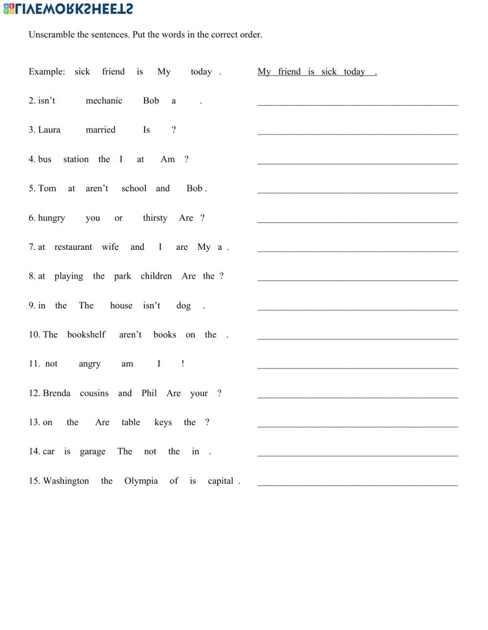 Scrambled Sentences Worksheets 3rd Grade Scrambled Sentences Interactive Worksheet