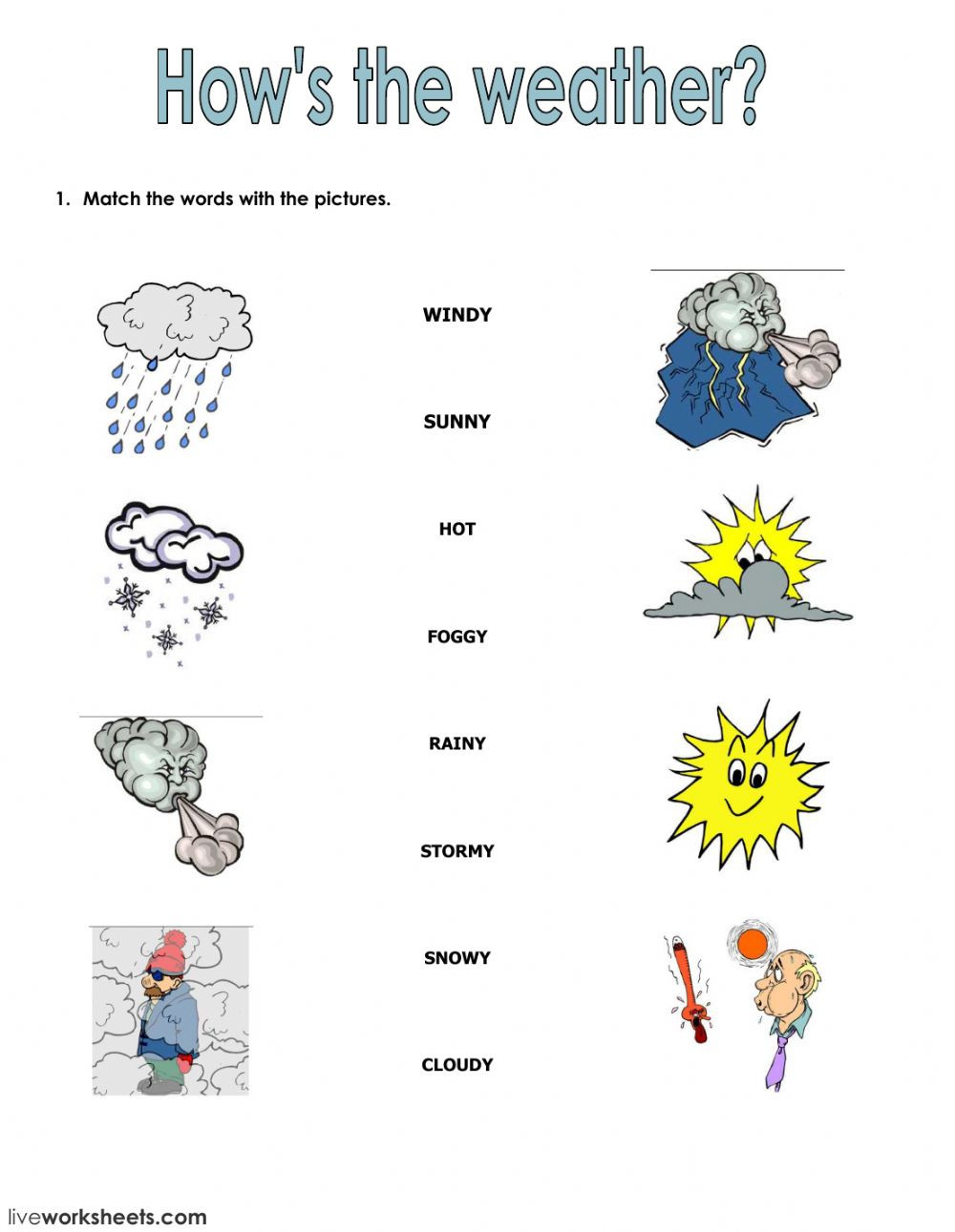 Seasons Worksheets for First Grade Seasons and Clothes Interactive Worksheet