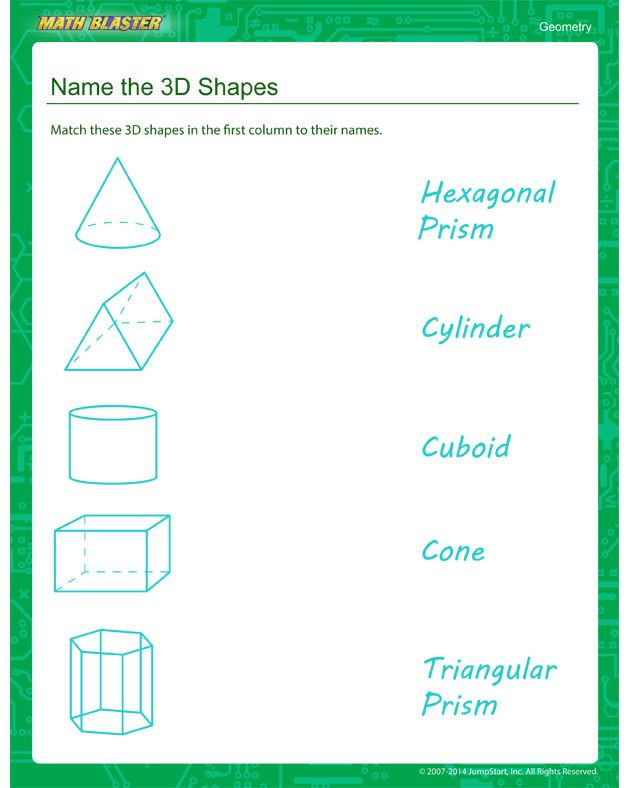 Second Grade Geometry Worksheets Name the 3d Shapes Second Grade Geometry Worksheet