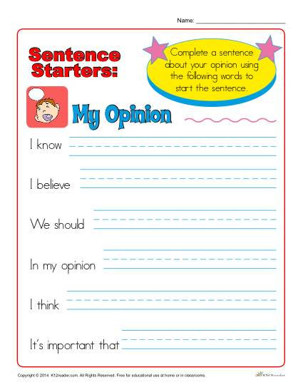 20 Sentence Starters For Kindergarten Desalas Template