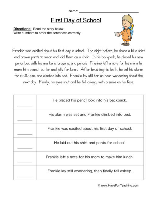 Sequence Worksheets 4th Grade Sequencing Worksheets • Have Fun Teaching