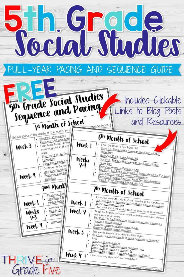 Sequence Worksheets 5th Grade Free 5th Grade social Stu S Sequence &amp; Pacing Guide What