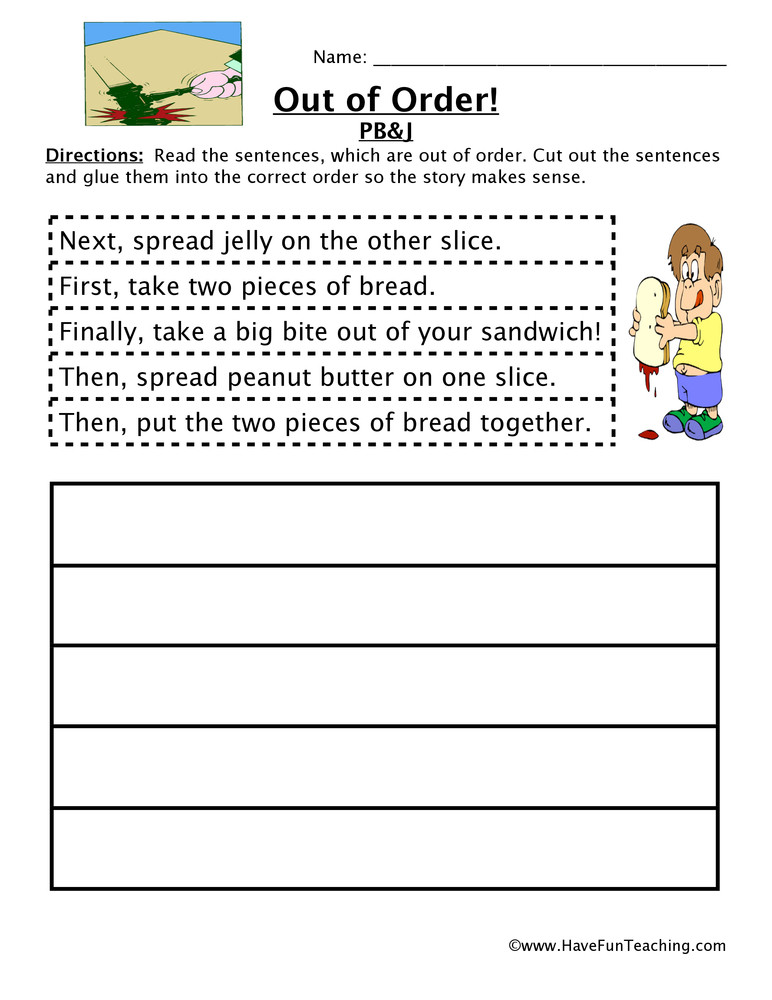 Sequencing Worksheet 2nd Grade Making A Sandwich Sequencing Worksheet