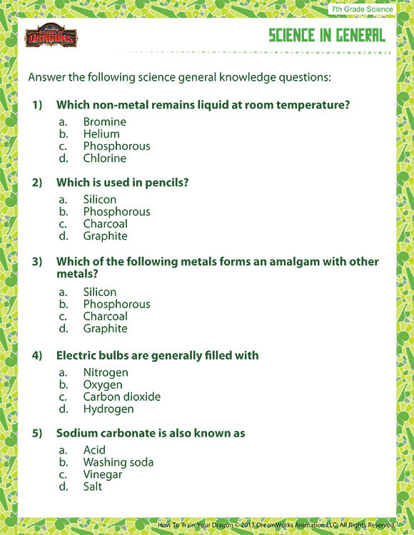 Seventh Grade Science Worksheets Science In General View – 7th Grade Science Printable Pdfs – sod