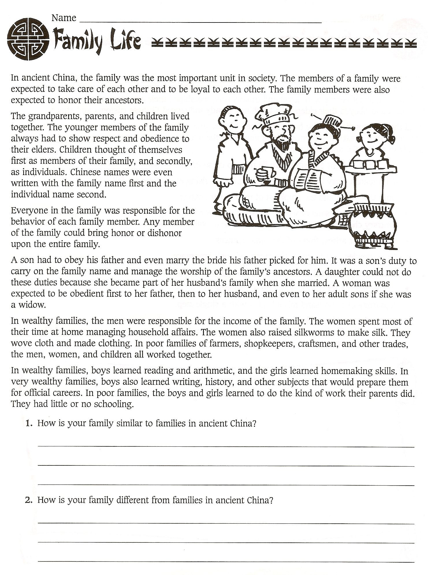 Sixth Grade social Studies Worksheets 6th Grade social Stu S Ancient China Worksheets World