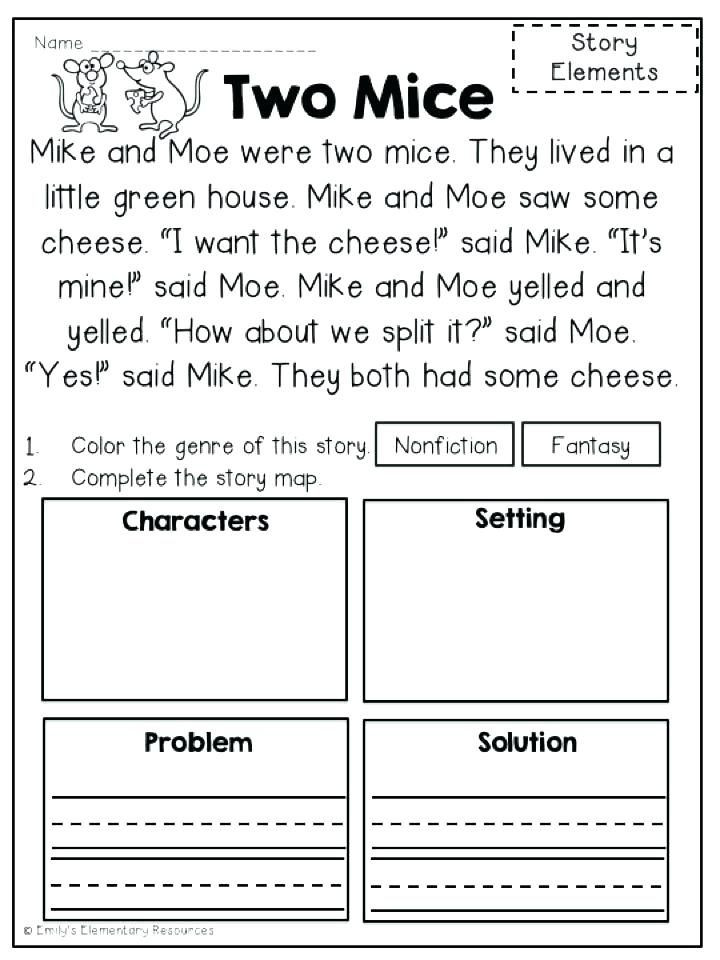 Story Elements Worksheet 2nd Grade Free Reading Prehension Passages Story Elements by