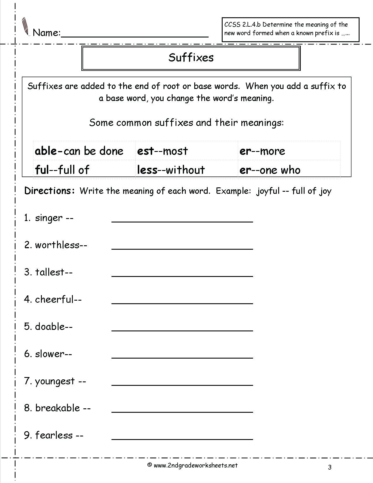 Suffix Worksheets 3rd Grade 3rd Grade Prefixes and Suffixes Worksheets Whats the Prefix