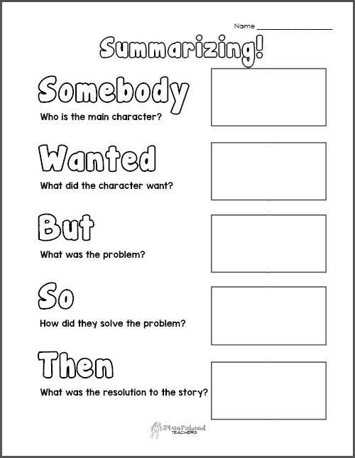 Summary Worksheets 2nd Grade Free Printable Summarizing Graphic organizers Grades 2 4