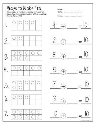 Ten Frame Worksheets First Grade An Exhausted Five for Friday Math Freebie