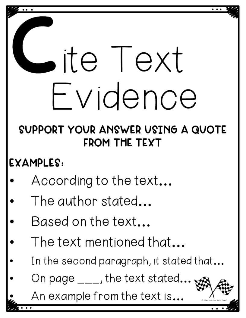 Text Evidence Worksheets 3rd Grade Teaching Text Evidence