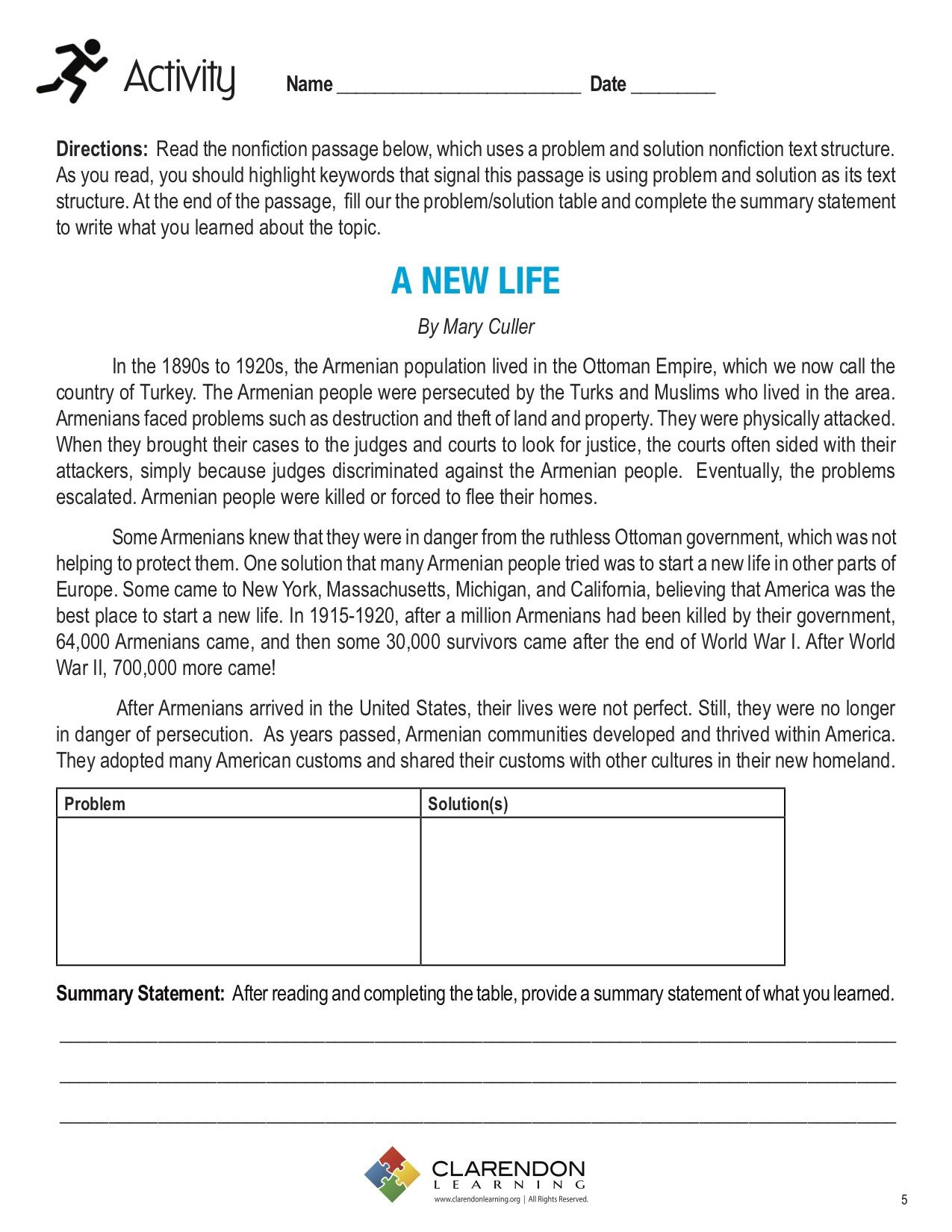 Text Structure Worksheets 3rd Grade Problem and solution Nonfiction Text Structure