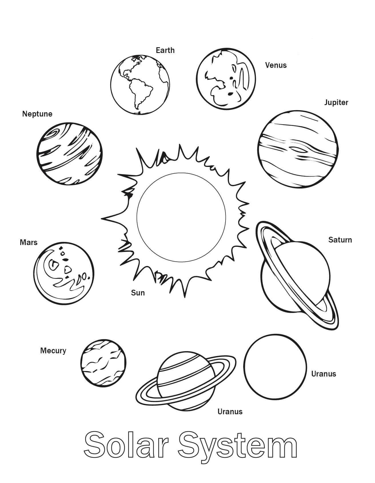 Theme Worksheets 2nd Grade Free Printable solar System Coloring for Kids Preschool