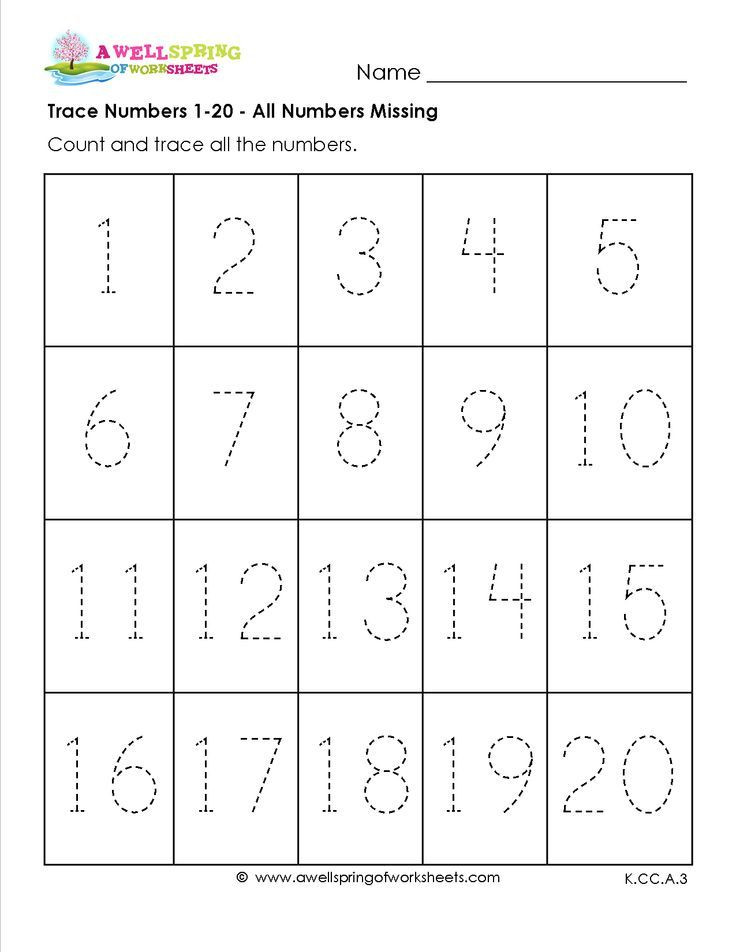Tracing Numbers 1 20 Printable Number Tracing to 20 Worksheet for Preschool Google Search