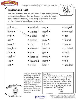 Verb Tense Worksheets 2nd Grade Free Printable Past Tense Verb Worksheets