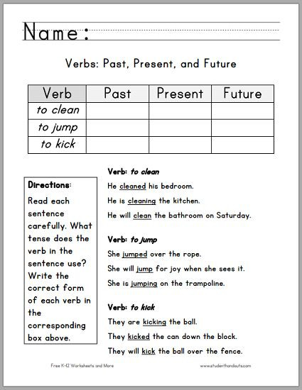 Verbs Worksheets First Grade Past Tense Worksheets First Grade In 2020