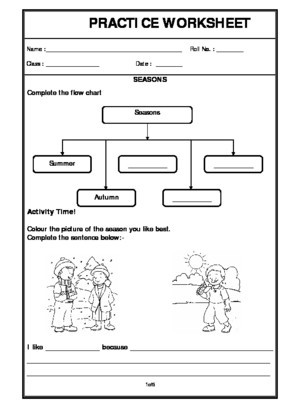 Weather Worksheets for 2nd Grade Seasons